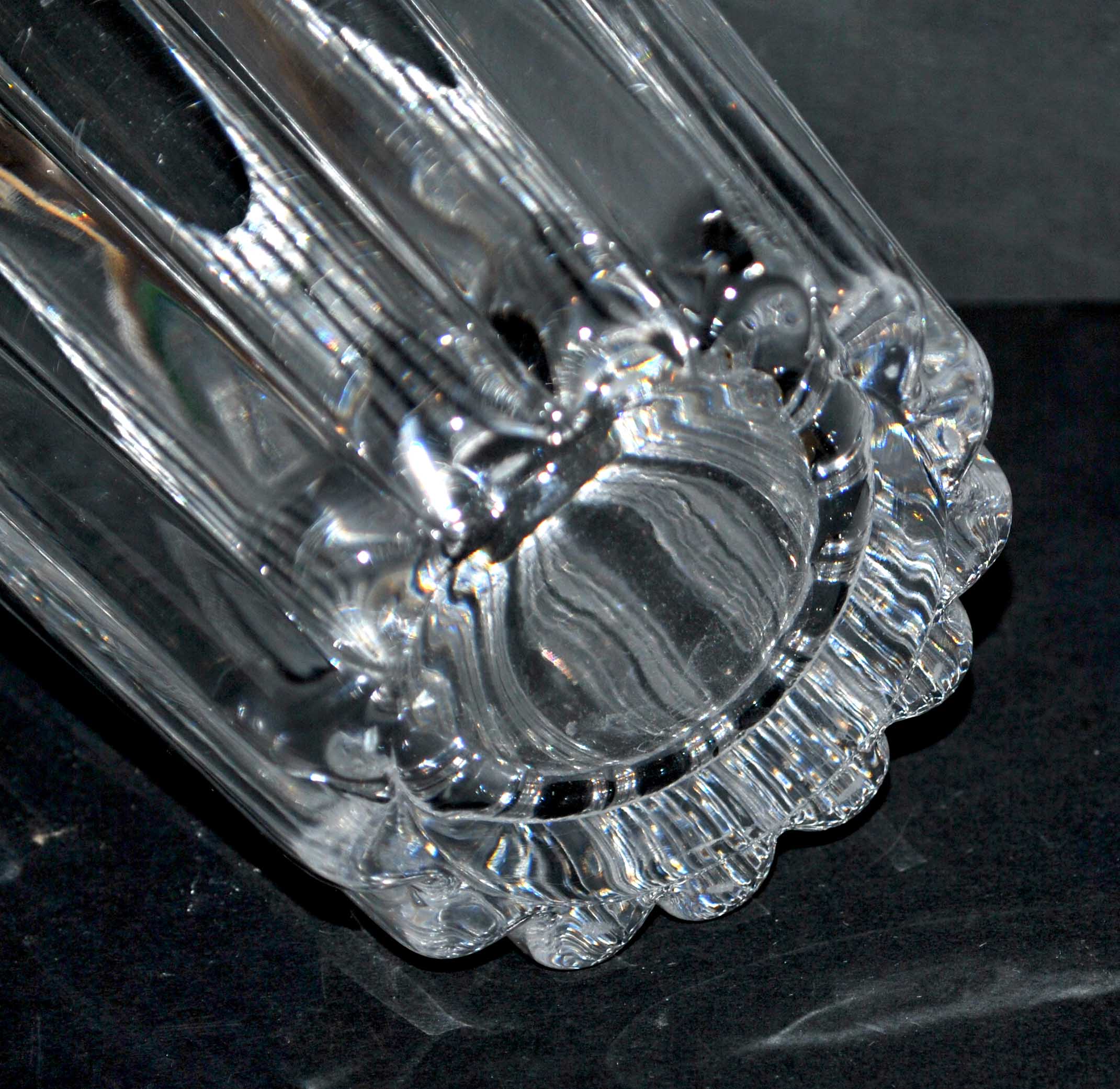 Villeroy & Boch vintage vase in ribbed molded crystal signed