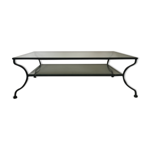 Table basse en verre et fer forgé roche bobois