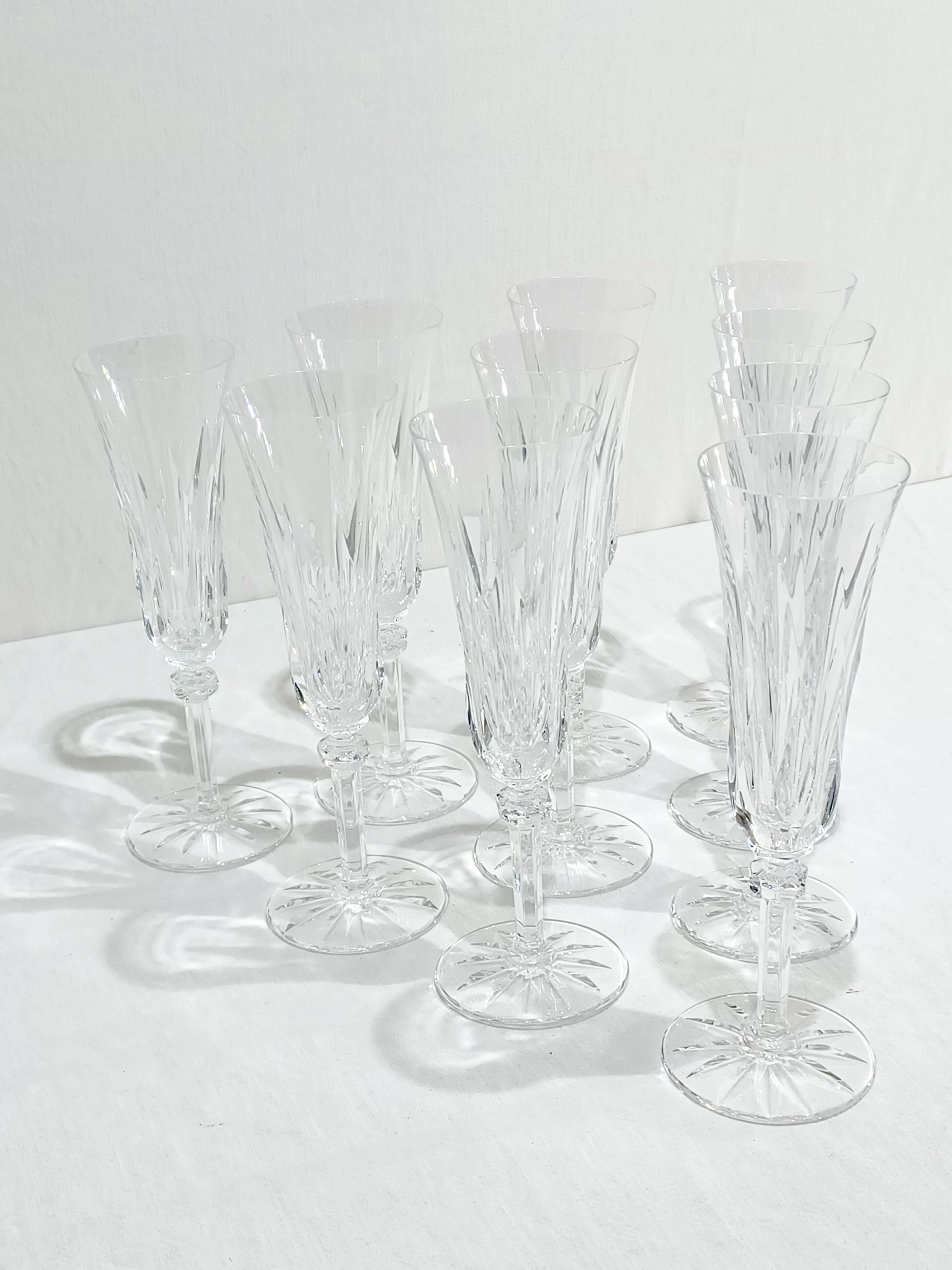 Saint Louis – 10 champagne flutes in crystal, Provence model