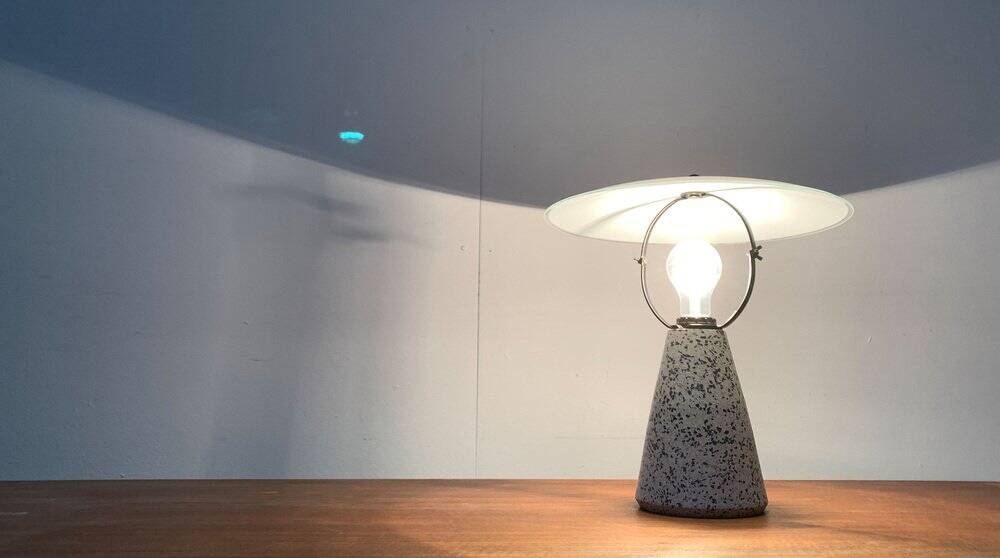 Vintage Postmodern Eno table lamp in glass and terrazzo from Ikea, 1990s.