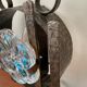 Vintage wall lamp in wrought iron and De Murano glass from the 50s and 60s