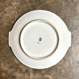 Round dish with ears in white and gold porcelain