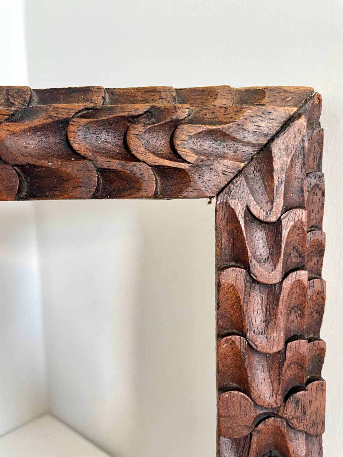 Antique handcarved frame Cedarwood 23.5 cm x 18.5 cm