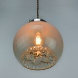 Mid-Century Italian Chrome and Mid-Century ItalianMurano Glass Pendant Lamp