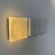 Set of 3 vintage square opaline wall lights, France 1970