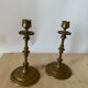 Pair of brass candle holders