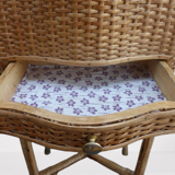Bedside table tavailleuse wicker vintage