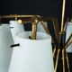 Mid-century chandelier with eight opaline glass shades