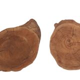 6 Raw Log Stools or Bedside Tables France circa 1970