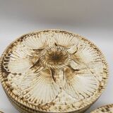 10 Longchamp earthenware oyster plates, 1960