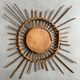 1950s French Artisan Rattan Sun Mirror
