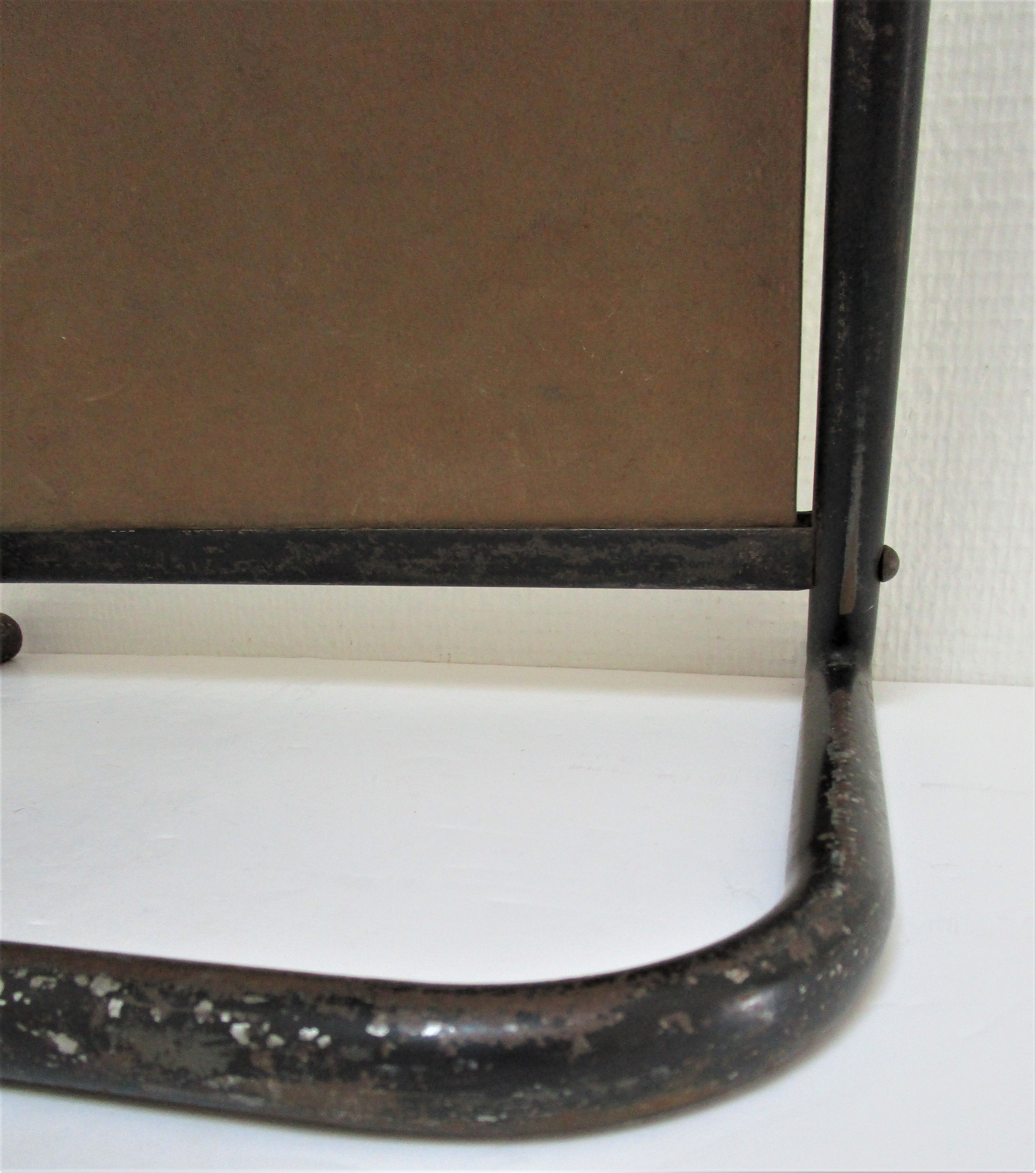 Vintage patinated metal shoe mirror