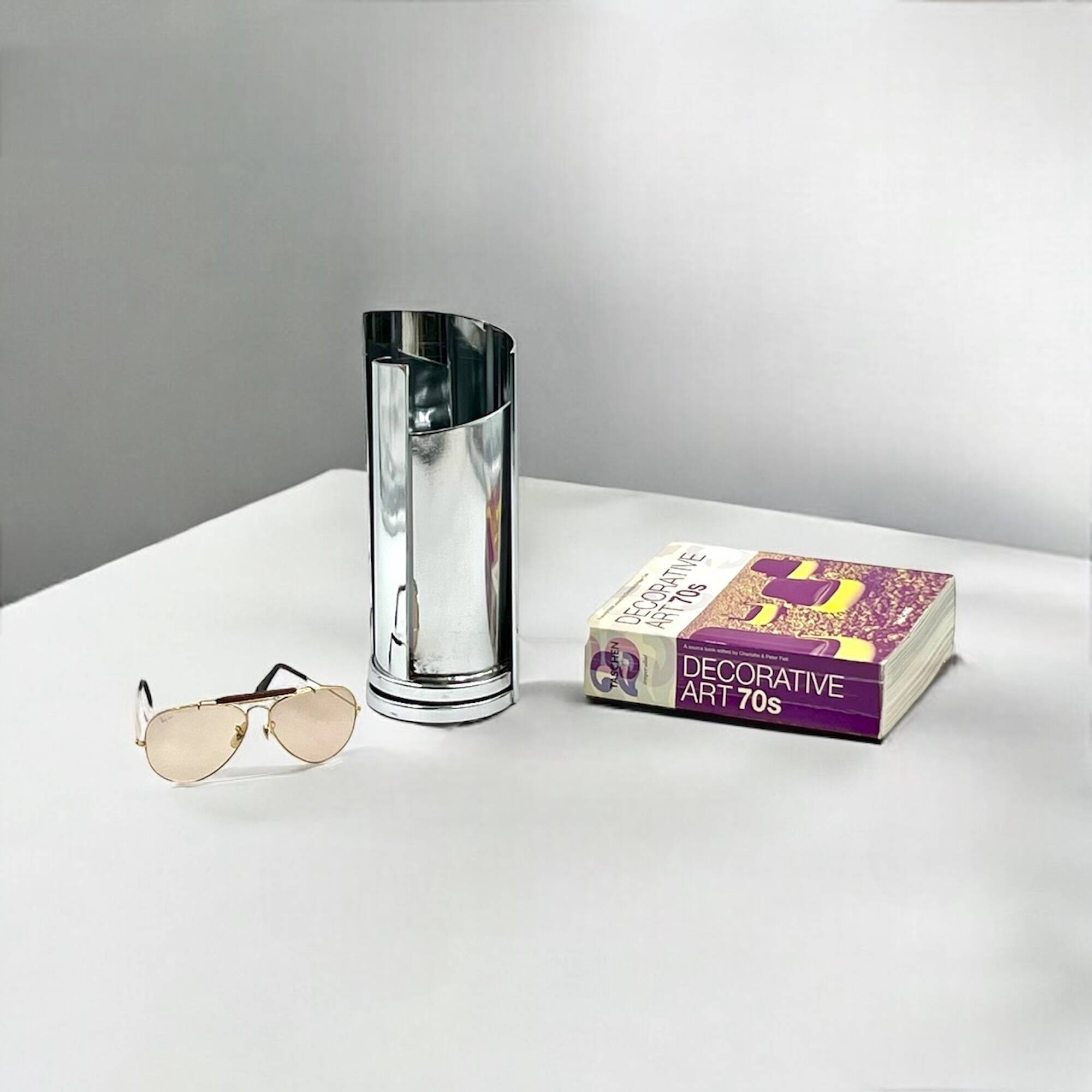 Space Age Chrome Metal Table Lamp Selenova TA447, Italy 1970s