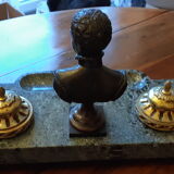 Encrier en marbre et bronze