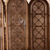 Set of 4 decorative carved glass windows from the 1900s