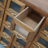 Vintage Dutch Beech Haberdashery Shop Cabinet / Vitrine, 1950s