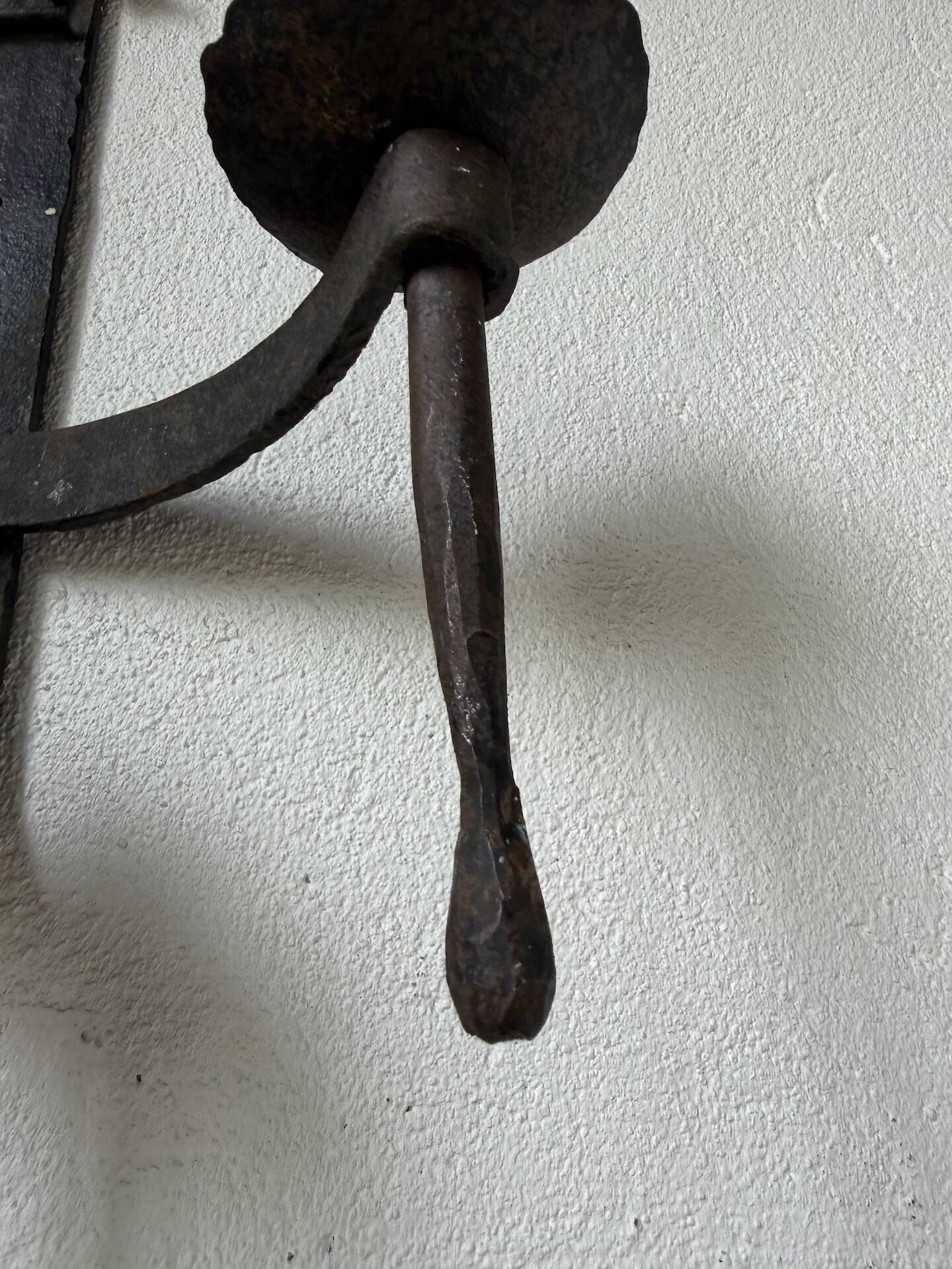 Wrought iron candle holders 1900 brutalist sconces