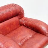 Set of two bordeaux Italian lounge chairs