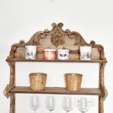 Old wall shelf carved in walnut