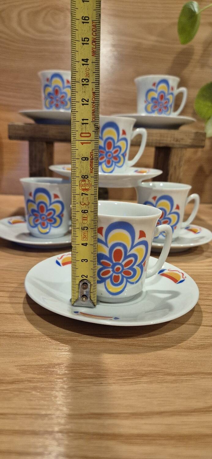Luscia coffee cup set X6 Vintage 70's
