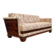 Macassar veneer Art Deco sofa with floral fabric, Austria, 1930s.