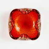 Bol ou cendrier en verre de Murano avec poussière d'or et bulles d'air de Barovier & Toso, Italie, années 1960
