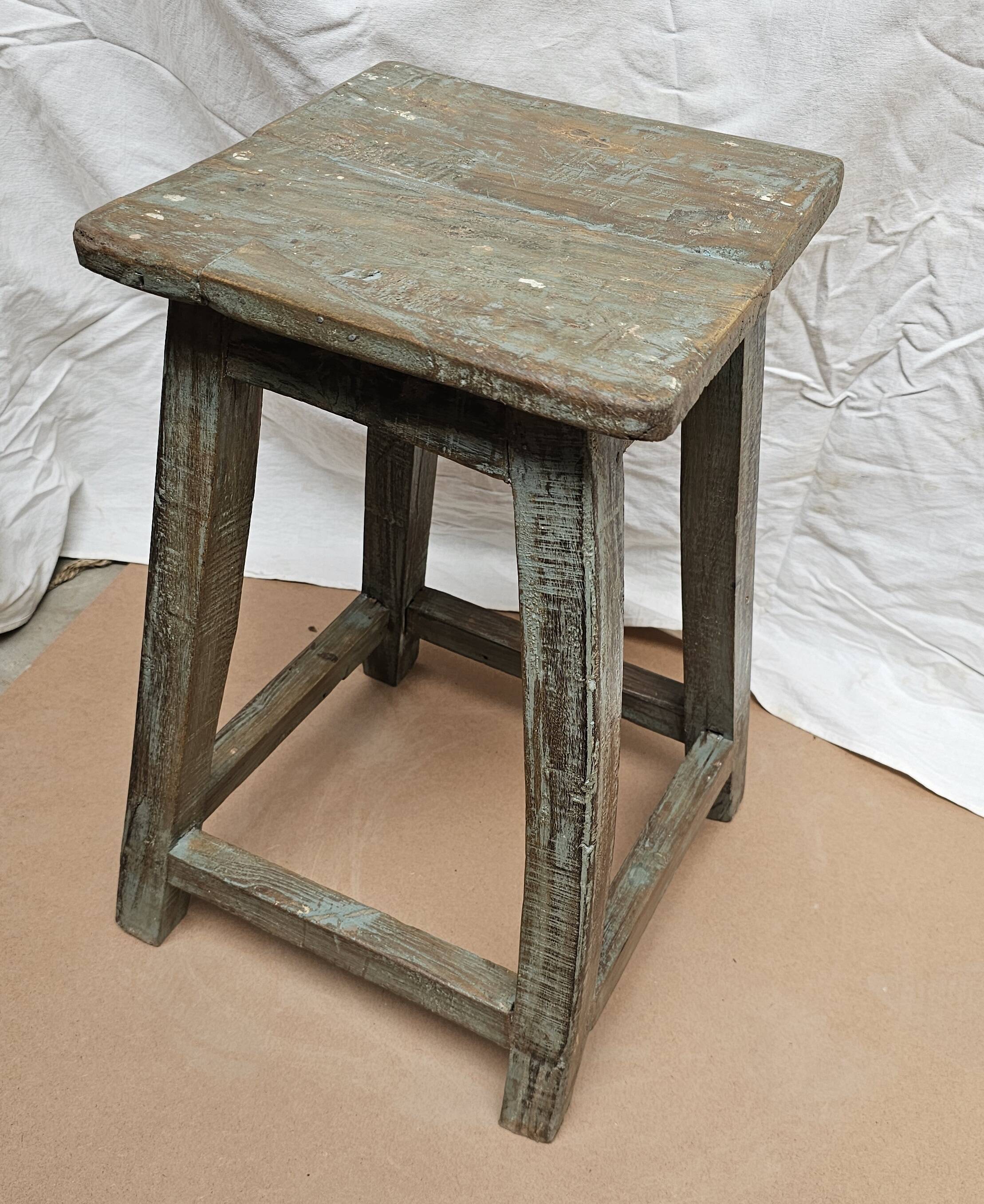 Burmese teak workshop stool
