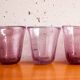 6 purple Biot bubble blown water glasses