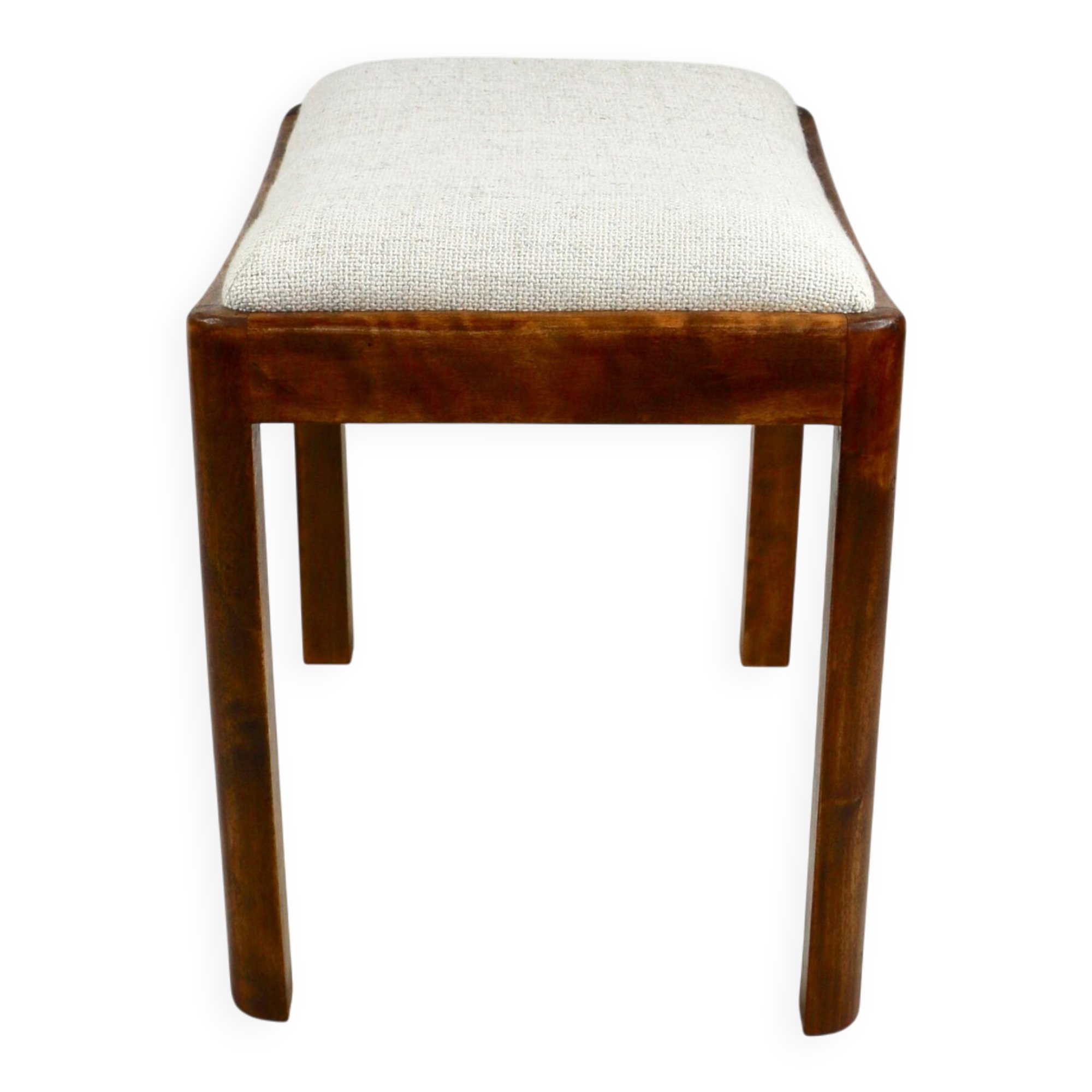 White stool seat natural fabric Art Deco