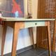 Modernized Vintage Desk – Light Wood & Sage Green