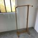Table scandinave teck blond et verre 60
