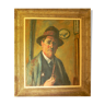 Charles François Prosper Guérin (1875/1939) - Autoportrait à la pipe - Huile sur toile - Signé.