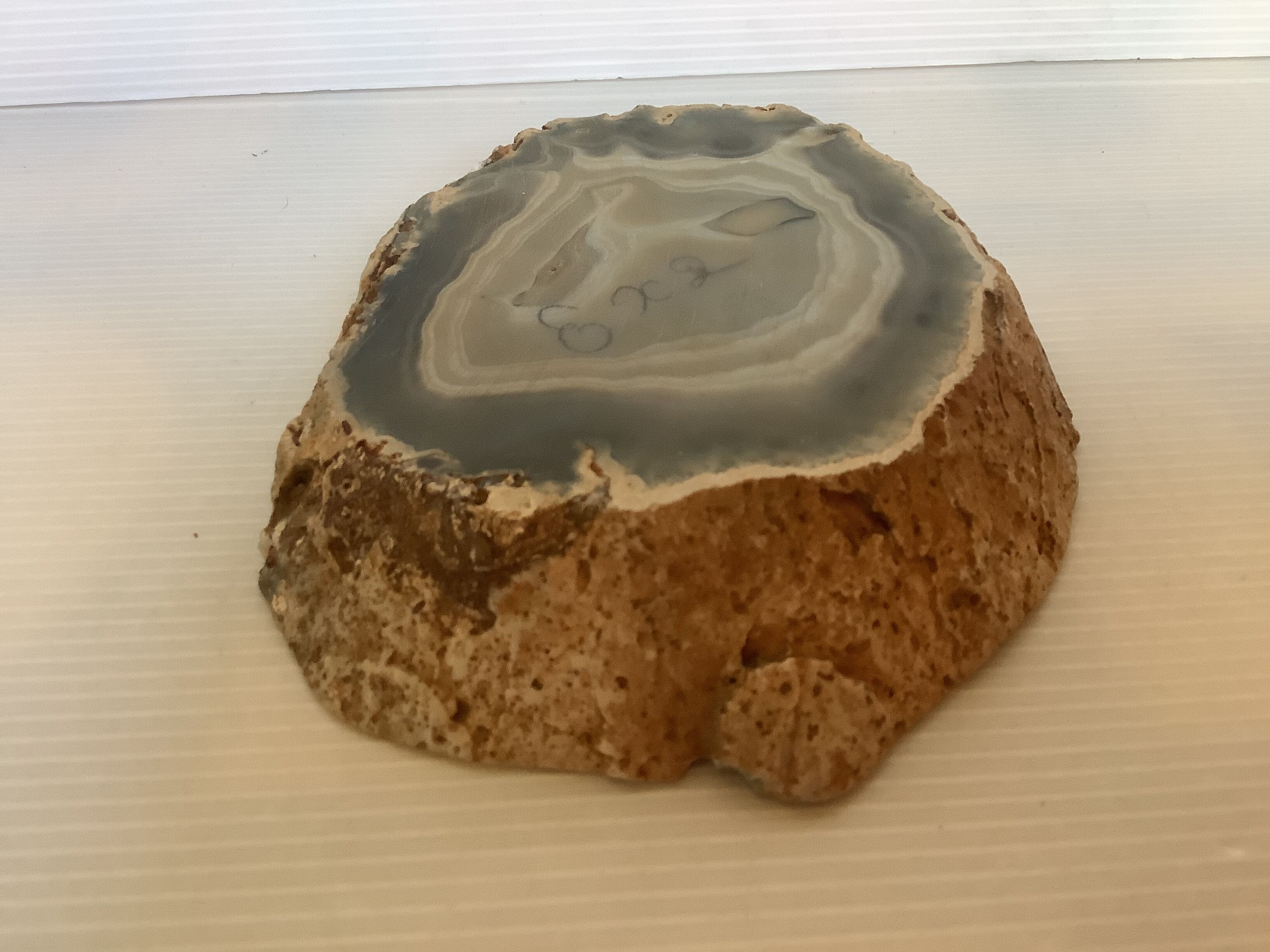 Empty pocket blue agate ashtray