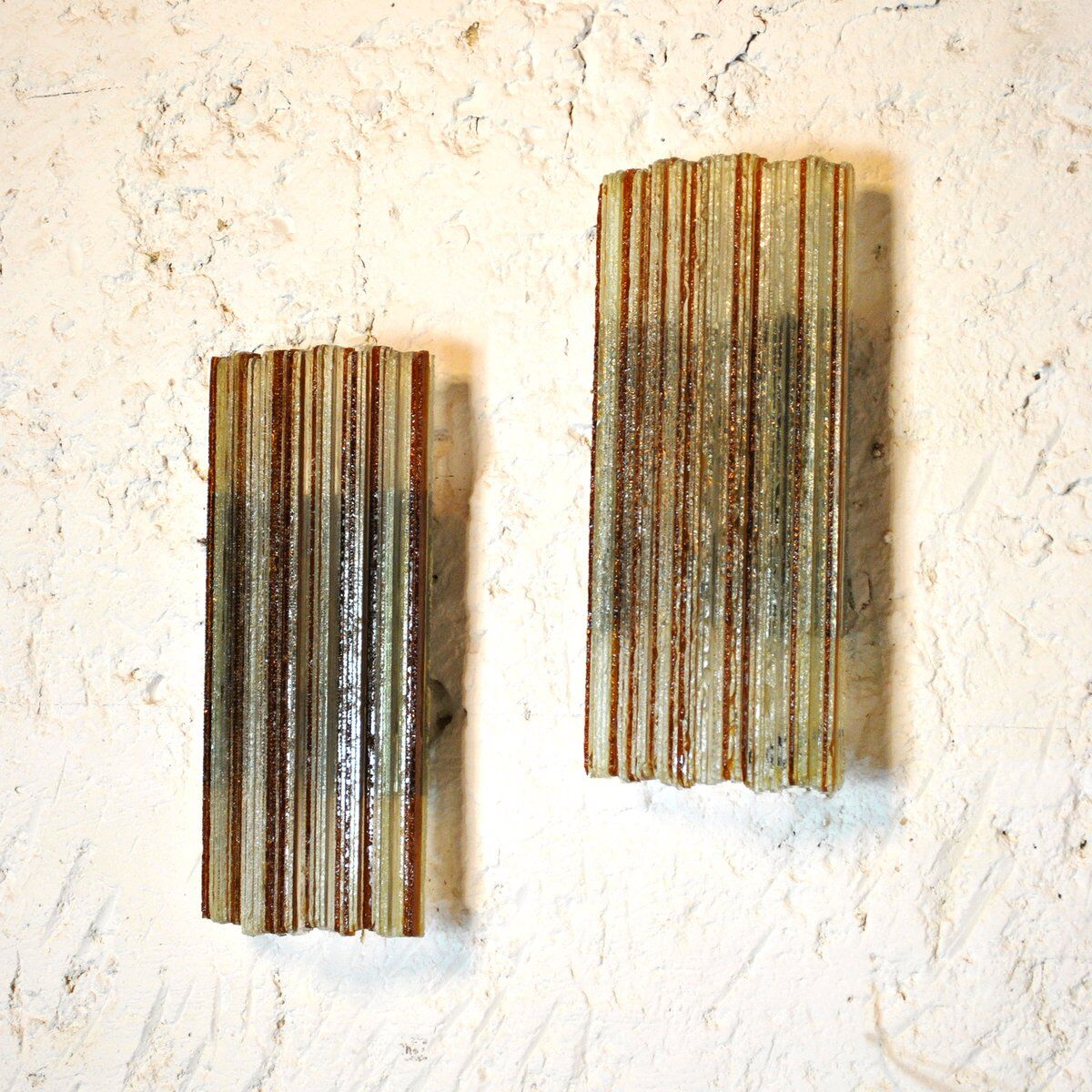 Glass lamps by Poliarte, 1960s, set of 2