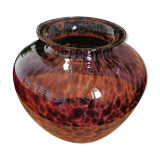 Leopard pattern blown vase