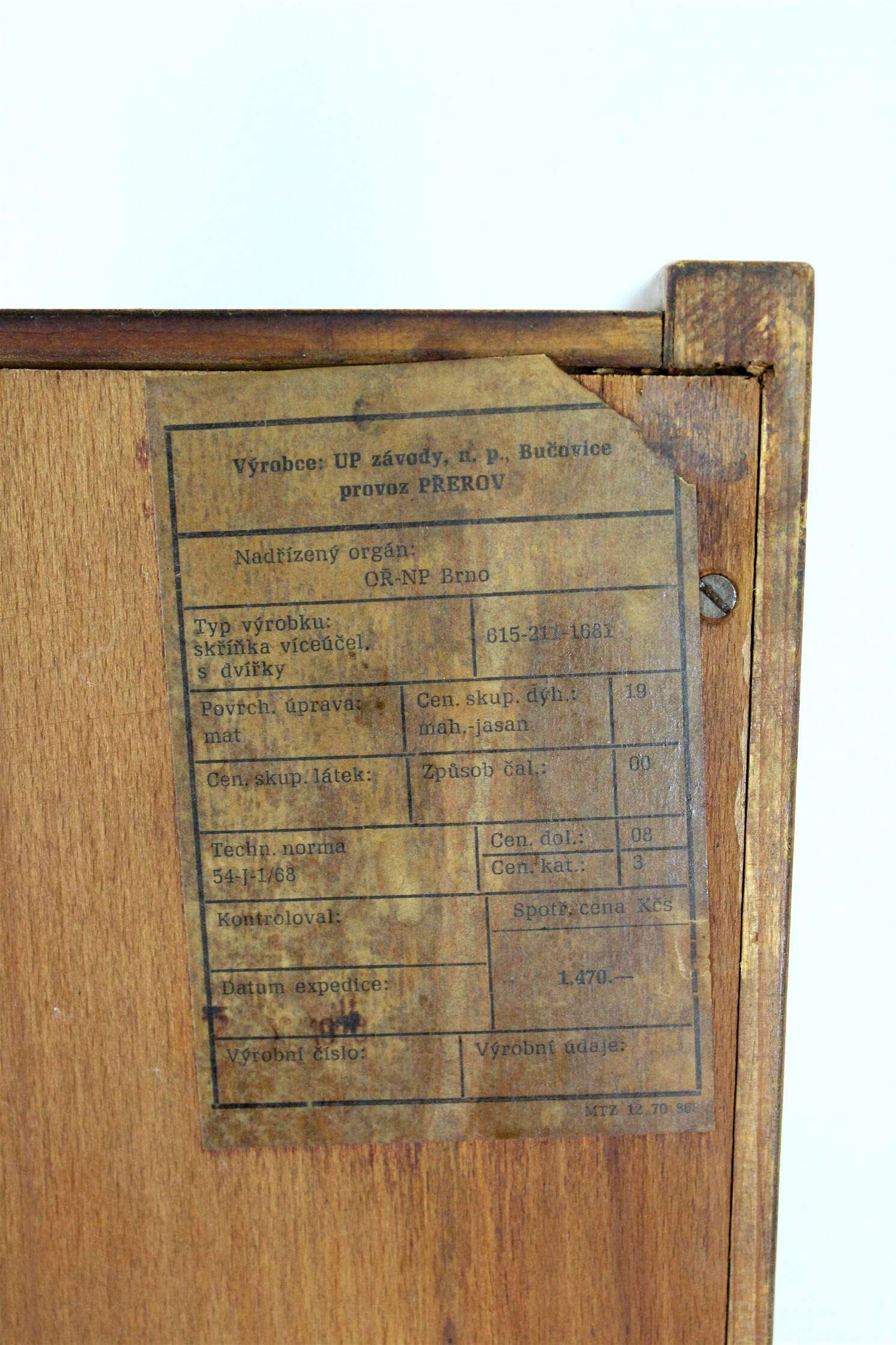 Small Mid-Century Wardrobe from Up Zavody, 1970s