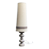 Beige ceramic lamp with crackle look, vintage 1970