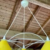 Vintage 3-light pendant light by Le Dauphin circa 1980s