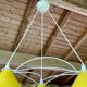 Vintage 3-light pendant light by Le Dauphin circa 1980s
