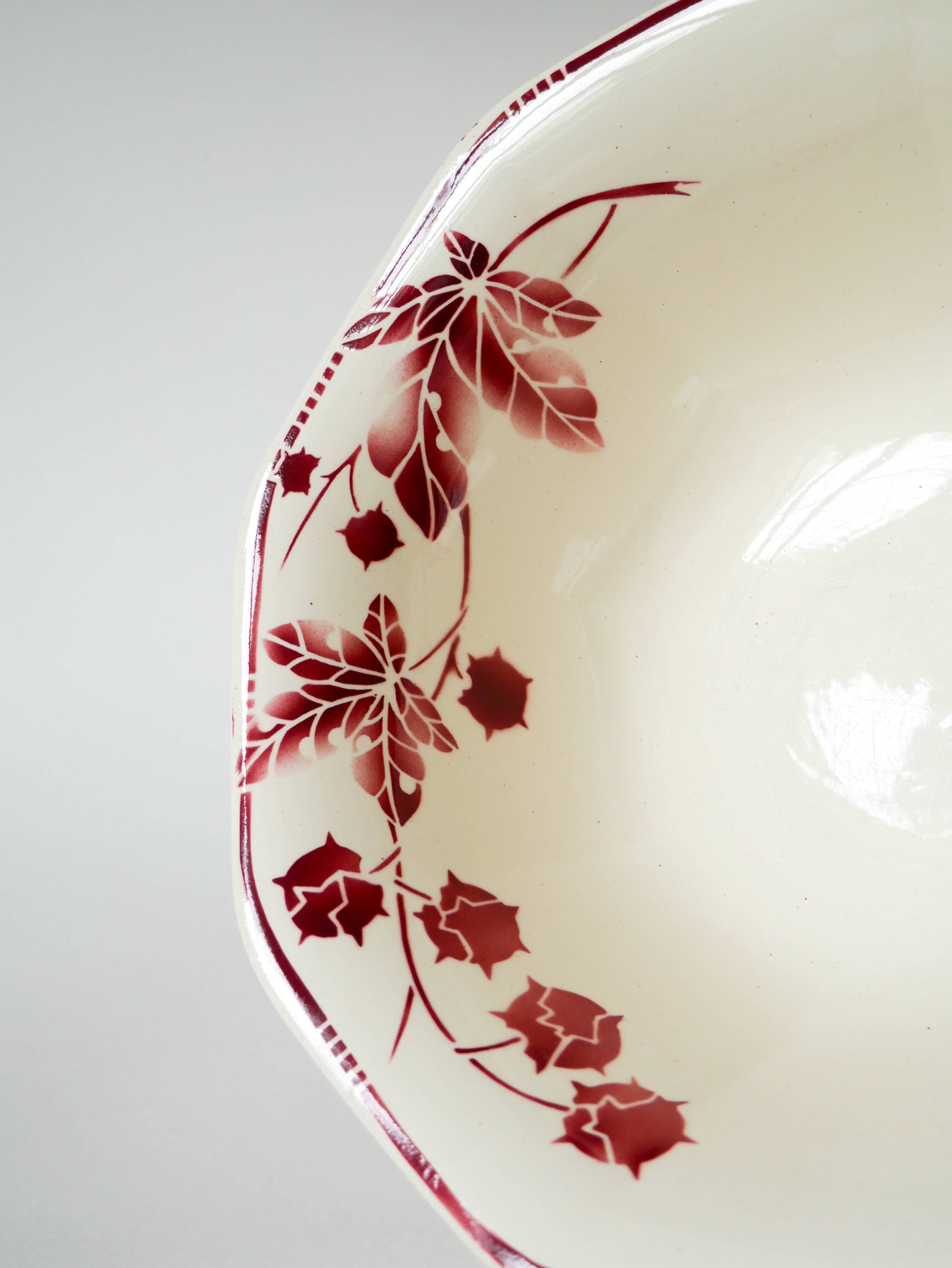 Large Badonviller salad bowl, Tamarista model, 1940