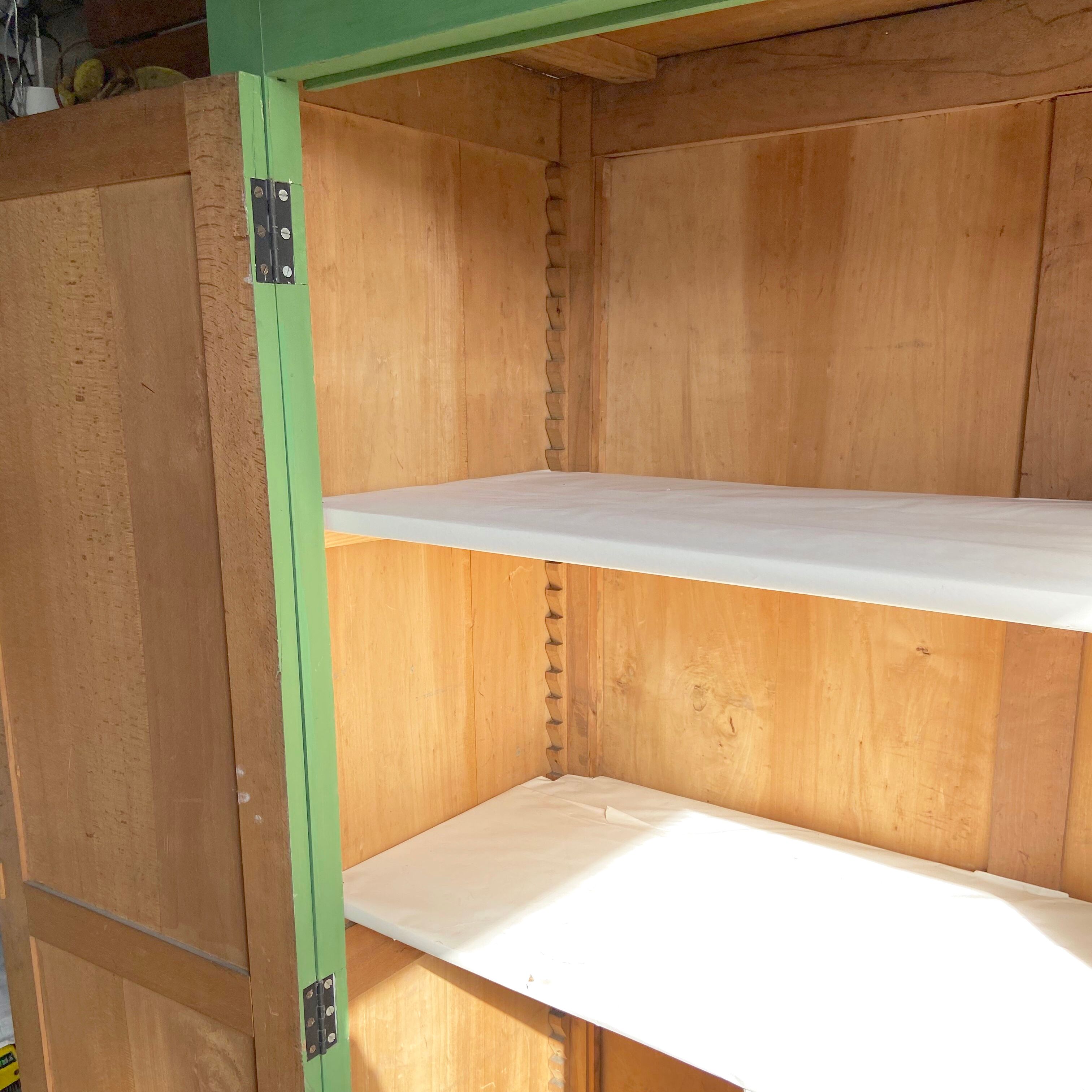 Armoire Parisienne - Rustic storage in jade green wood