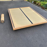 Solid wood bed and Japanese style box spring