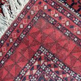 Handmade turkmen hachli vintage rug 142cm x 221cm 1960s