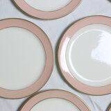Deep plate service x6, Santos service, pink, Villeroy and Boch, vintage