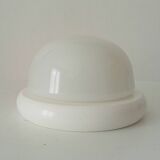 Vintage wall lamp in opaline and lacquered wood