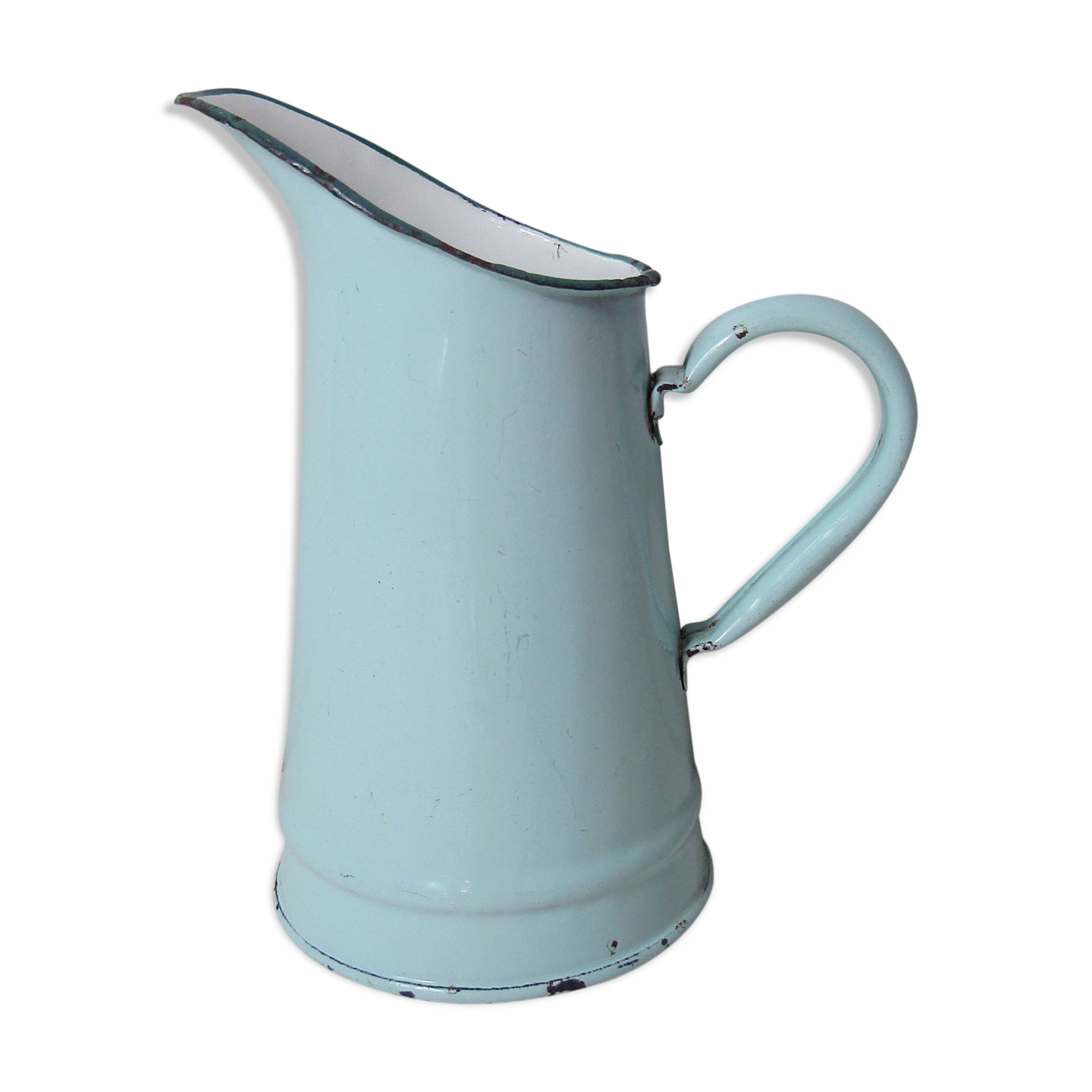 Old pitcher enamelled vintage mint