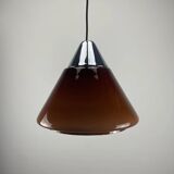 Suspension en verre marron par Hustadt Leuchten, 1960