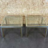 Tables basses en chrome & laiton