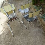 4 Formica chairs and chrome legs