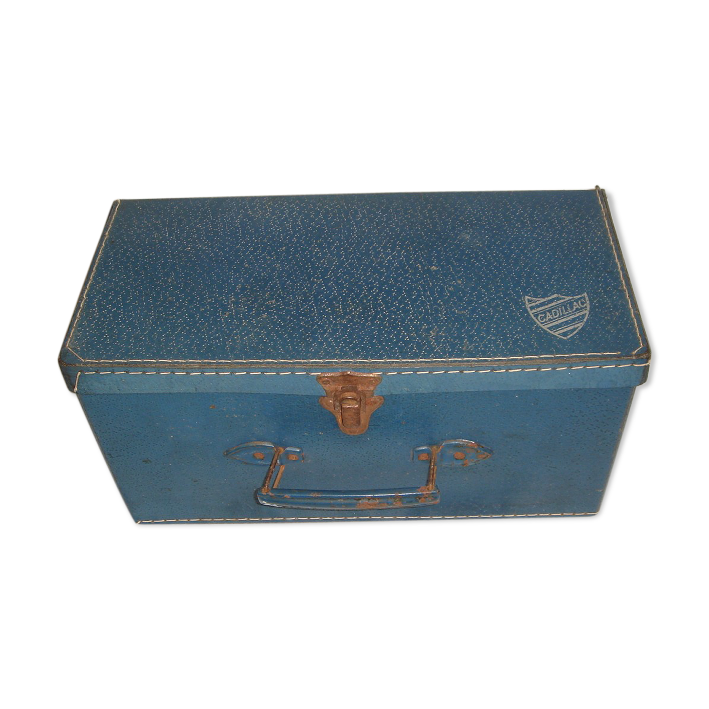 Suitcase in Cadillac sewn cardboard, early 20th